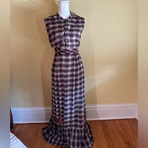 Vintage plaid maxi dress